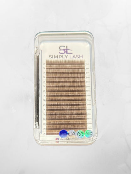 Brown 0.03 CC Curl Lash Extensions | Mixed Tray 7–14 mm