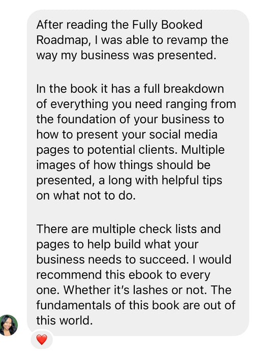 Fully Booked Roadmap for Lash Artists
