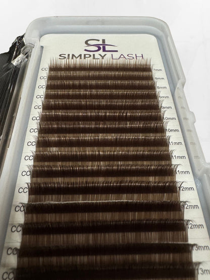 Black Brown 0.03 CC Curl Lash Extensions | Mixed Tray 7–14 mm